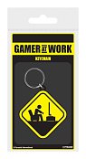 Gamer At Work Gummi-Schlüsselanhänger Caution Sign 6 cm