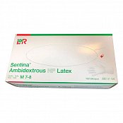 L&R Sentina Ambidextrous NP Latex Untersuchungshandschuhe Größe M (7-8) (100 Stück)