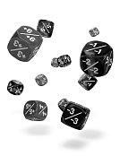 Oakie Doakie Dice W6 Würfel 12 mm Marble/Gemidice Positive & Negative - Schwarz (14)