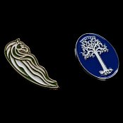 Herr der Ringe Ansteck-Pin Doppelpack Rohan Horse & White Tree