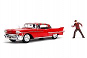 Nightmare on Elm Street Diecast Modell American Horror Rides 1/24 1958 Cadillac mit Figur --- BESCHAEDIGTE VERPACKUNG