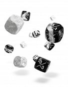 Oakie Doakie Dice W6 Würfel 12 mm Marble/Gemidice Positive & Negative - Weiß (14)