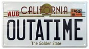 Zurück in die Zukunft Metallschild ´Outatime´ DeLorean Nummernschild