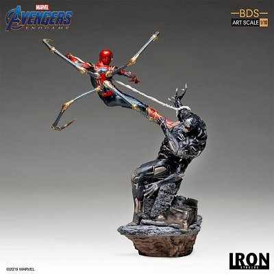 Avengers: Endgame BDS Art Scale Statue 1/10 Iron Spider vs Outrider 36 cm --- BESCHAEDIGTE VERPACKUNG