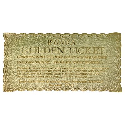 Charlie und die Schokoladenfabrik Replik Mini Golden Ticket
