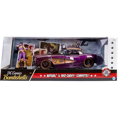 DC Bombshells Diecast Modell Hollywood Rides 1/24 1957 Chevy Corvette mit Batgirl Figur