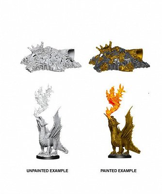 D&D Nolzur\'s Marvelous Miniatures Miniaturen unbemalt Gold Wormling & Treasure Pile Umkarton (6)