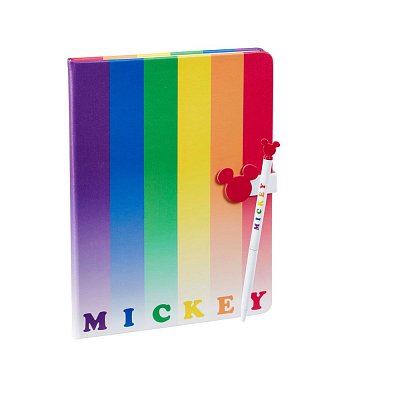 Disney Notizbuch mit Kugelschreiber Mickey Rainbow