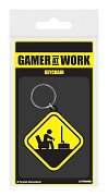 Gamer At Work Gummi-Schlüsselanhänger Caution Sign 6 cm
