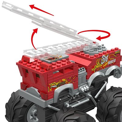 Hot Wheels Monster Trucks Mega Construx Bauset HW 5-Alarm Monster Truck