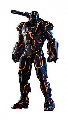 Iron Man 2 Movie Masterpiece Series Diecast Actionfigur 1/6 Neon Tech War Machine Hot Toys Exclusive