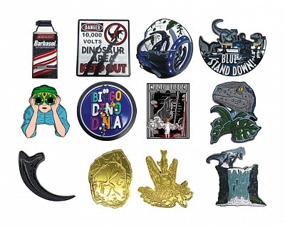 Jurassic Park / Jurassic World Ansteck-Pins Display (12)