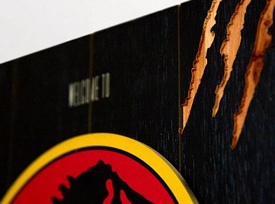 Jurassic Park WoodArts 3D Holzdruck Logo 30 x 40 cm