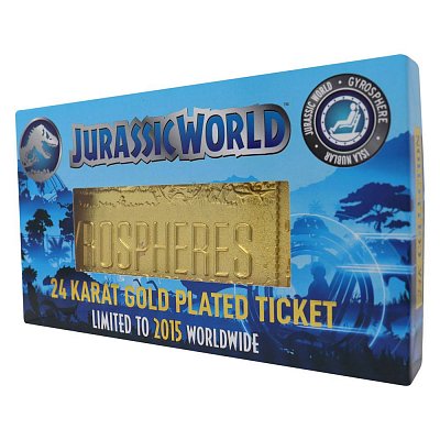 Jurassic World Replik Gyrosphere Collectible Ticket (vergoldet)