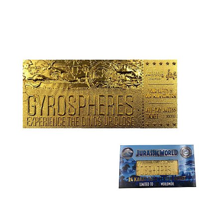 Jurassic World Replik Gyrosphere Collectible Ticket (vergoldet)