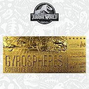 Jurassic World Replik Gyrosphere Collectible Ticket (vergoldet)