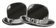 Laurel und Hardy Metall Ansteck-Button Bowler Hats