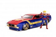 Marvel Hollywood Rides Diecast Modell 1/24 1973 Ford Mustang Mach 1 mit Captain Marvel Figur