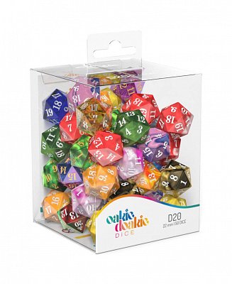 Oakie Doakie Dice W20 Spindown-Würfel Retail Pack 22 mm Mixed (50)