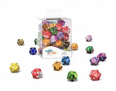 Oakie Doakie Dice W20 Spindown-Würfel Retail Pack 22 mm Mixed (50)