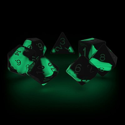 Oakie Doakie Dice Würfel RPG-Set Glow in the Dark - Biohazard (7)