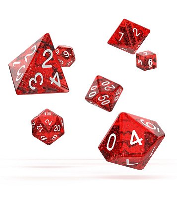 Oakie Doakie Dice Würfel RPG-Set Speckled - Rot (7)