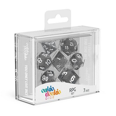 Oakie Doakie Dice Würfel RPG-Set Speckled - Schwarz (7)