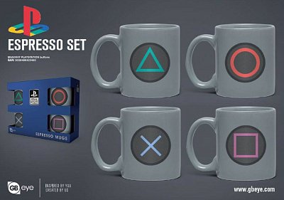 PlayStation Espresso-Tassen 4er-Pack Buttons