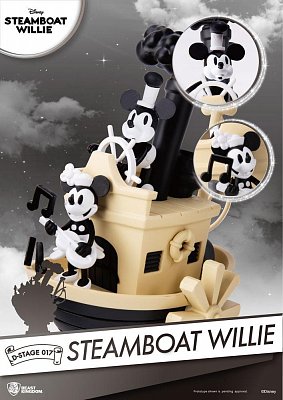 Steamboat Willie D-Stage PVC Diorama Micky & Minnie 15 cm --- BESCHAEDIGTE VERPACKUNG