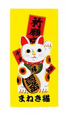 Ukiyo-e Handtuch Japop Maneki Neko 50 x 100 cm
