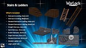 WarLock&trade; Tiles: Stairs & Ladders --- BESCHAEDIGTE VERPACKUNG