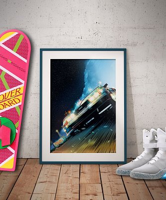 Zurück in die Zukunft Kunstdruck DeLorean Limited Edition 42 x 30 cm